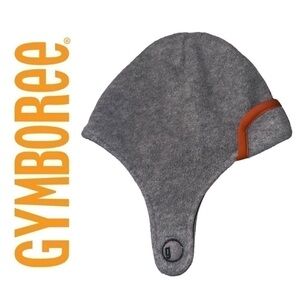 GYMBOREE Gray Fleece Trapper Winter Hat Boy Girl 18M-3T Orange Vintage Velcro